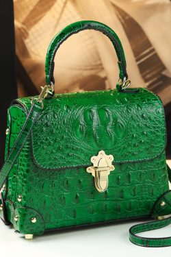 Fashion Alligator Pattern Solid Durable Versatile Women Handbags