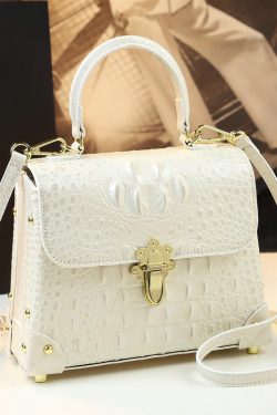 Fashion Alligator Pattern Solid Durable Versatile Women Handbags