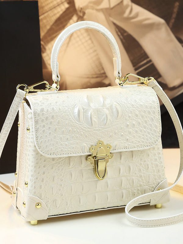 Fashion Alligator Pattern Solid Durable Versatile Women Handbags