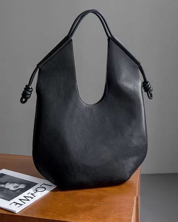 Fashion Black Large Capacity Faux Leather Satchel Handbag