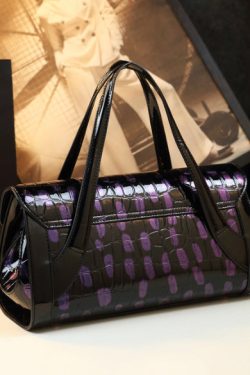 Fashion Black Pring Crocodile Pattern Tote Handbag