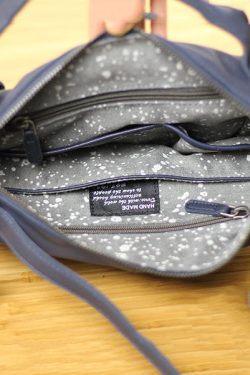 Fashion Blue Rivet Calf Leather Locomotive Tote Handbag