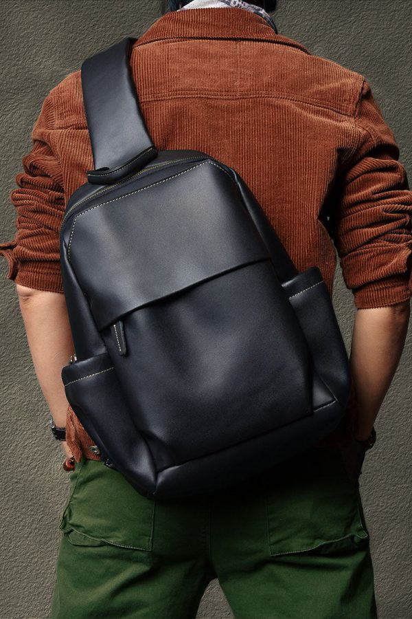 Fashion Brown Calf Leather Man's Backpack Bag