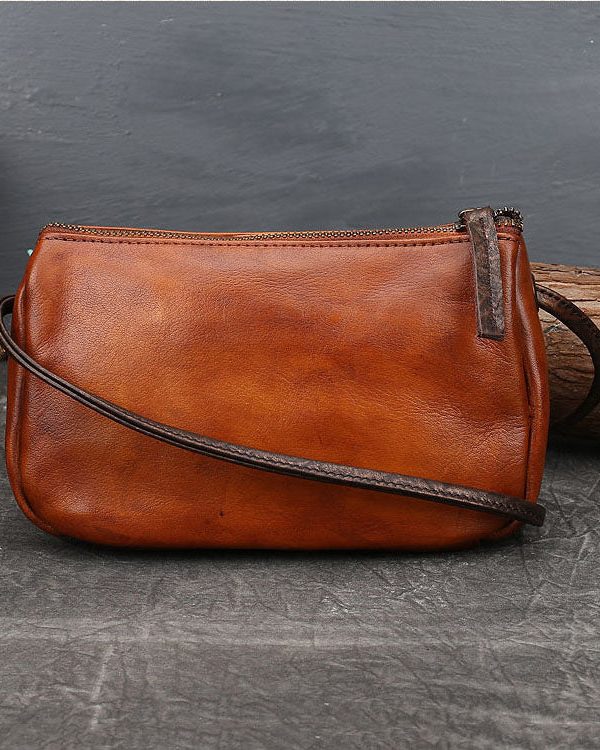 Fashion Brown Multicolour Feather Embossing Calf Leather Satchel Handbag