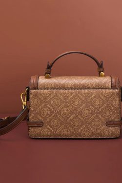 Fashion Brown Patchwork Versatile Calf Leather Mini Bag