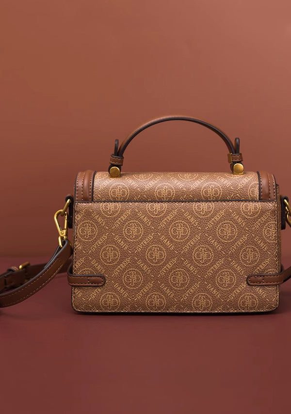 Fashion Brown Patchwork Versatile Calf Leather Mini Bag