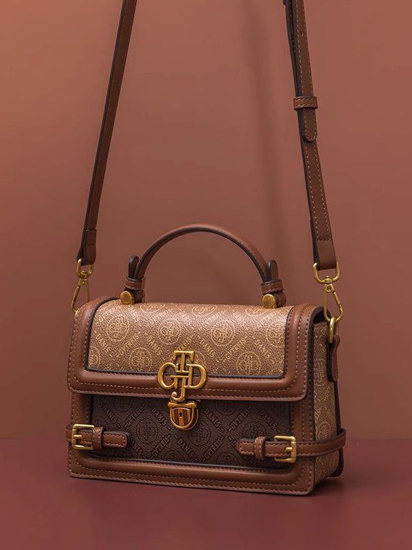 Fashion Brown Patchwork Versatile Calf Leather Mini Bag