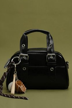 Fashion Brown Pendant Decorated Faux Leather Micro Bag