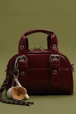 Fashion Brown Pendant Decorated Faux Leather Micro Bag