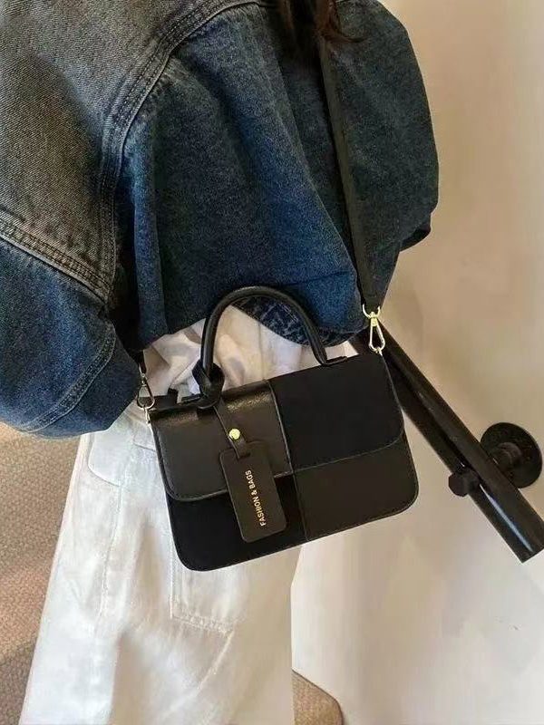 Fashion Brown Solid Durable Patchwork Faux Leather Micro Bag