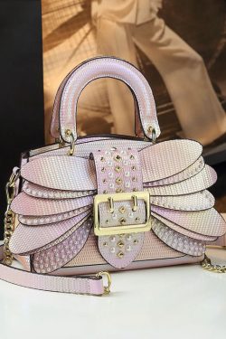 Fashion Butterfly Zircon Rivet Faux Leather Women Handbags