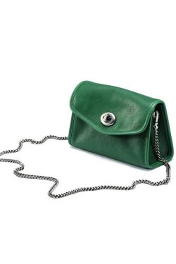 Fashion Caramel Chain Linked Calf Leather Satchel Handbag