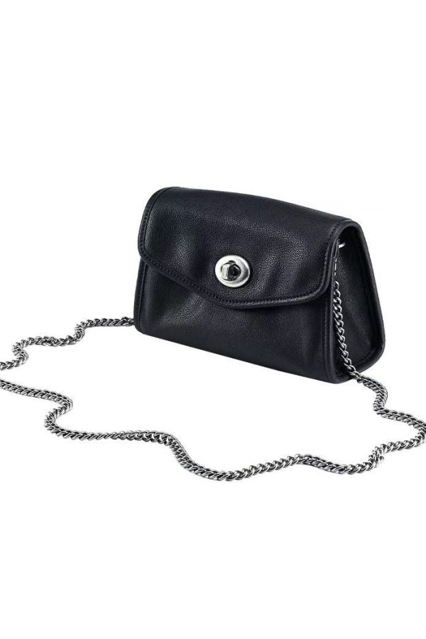 Fashion Caramel Chain Linked Calf Leather Satchel Handbag