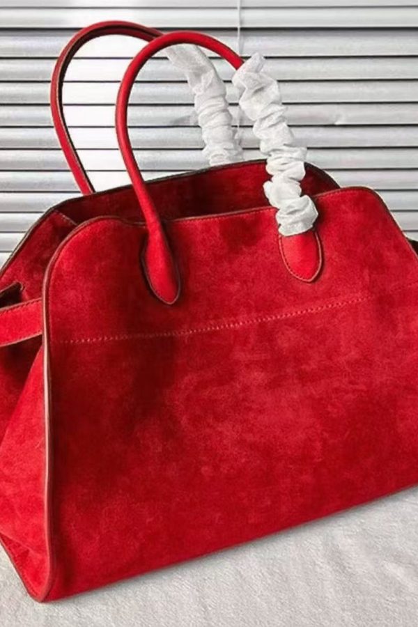 Fashion dark blue Large Capacity Suede Tote Handbag