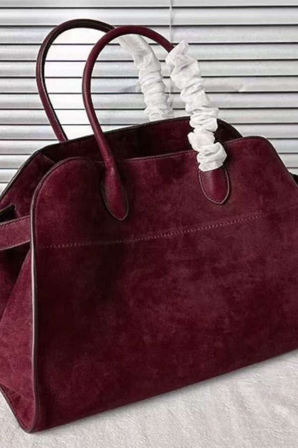 Fashion dark blue Large Capacity Suede Tote Handbag