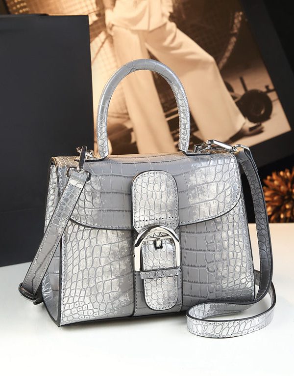 Fashion Gradient Red Crocodile Pattern Durable Women Handbags