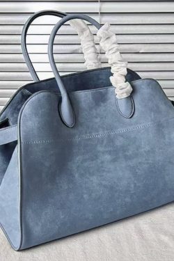 Fashion Grayish blue Large Capacity Suede Tote Handbag