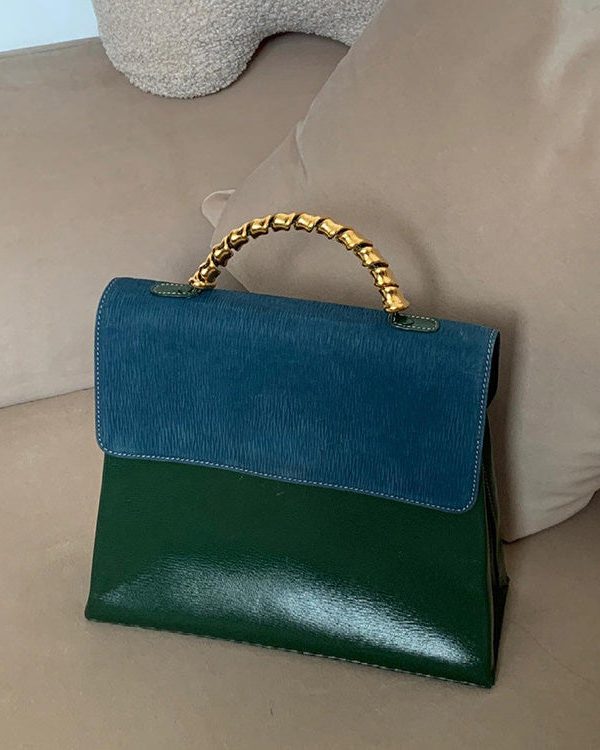 Fashion Green Durable Calf Leather Micro Bag