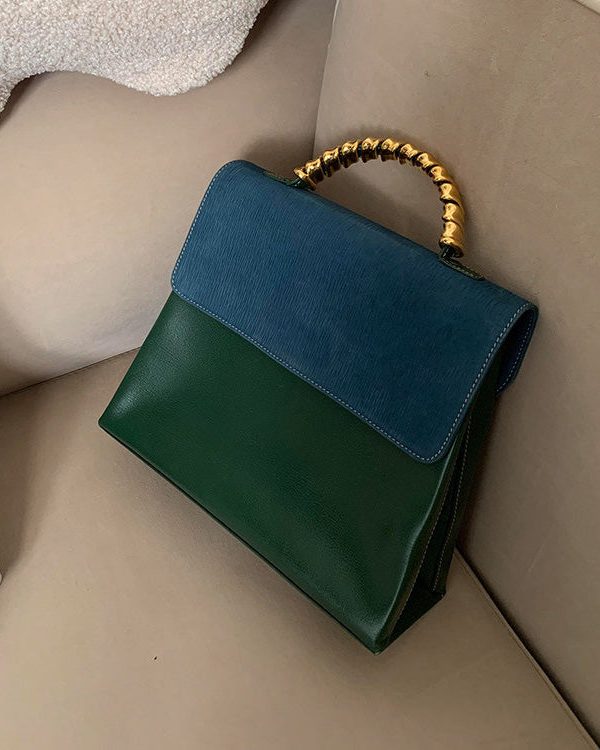Fashion Green Durable Calf Leather Micro Bag