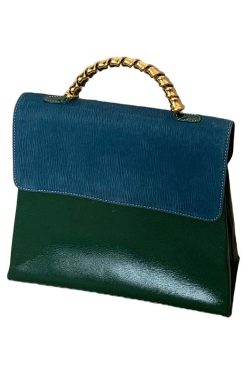 Fashion Green Durable Calf Leather Micro Bag