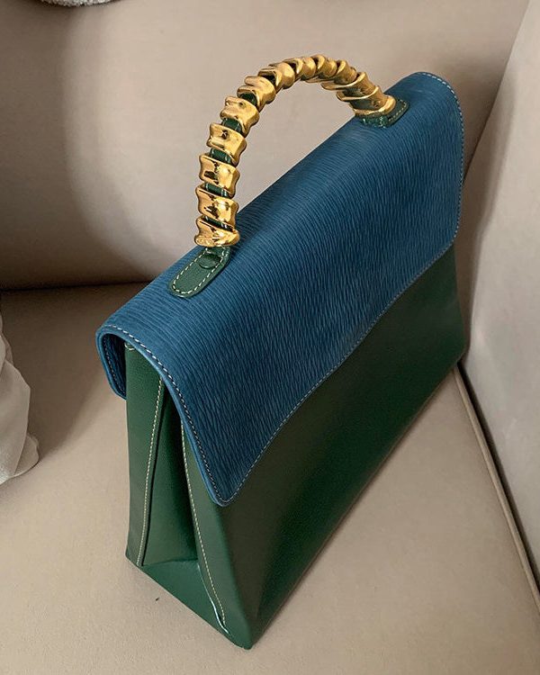 Fashion Green Durable Calf Leather Micro Bag