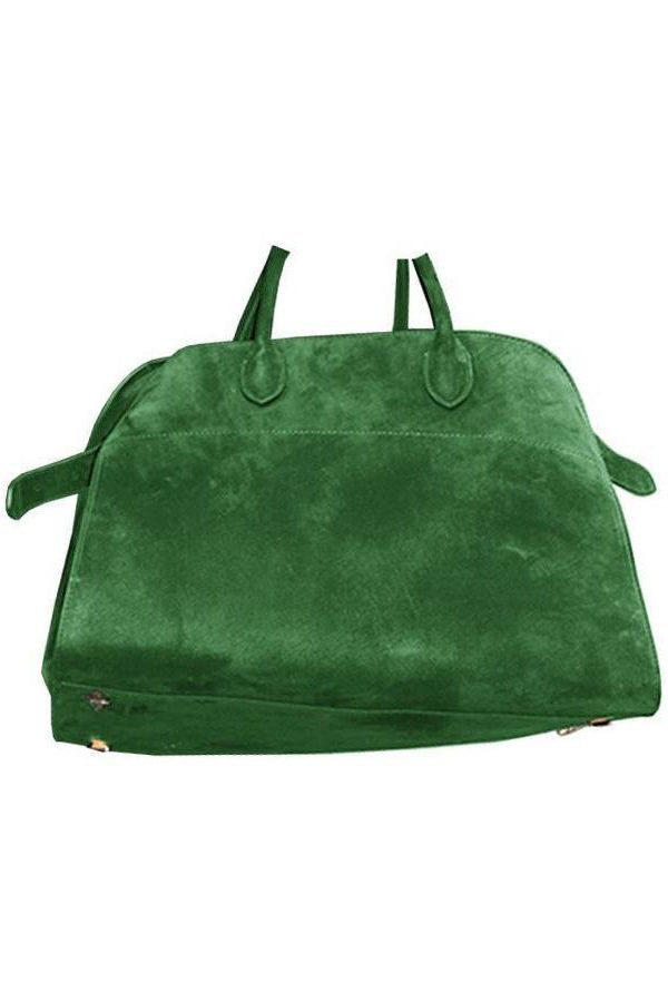 Fashion Green Large Capacity Suede Tote Handbag