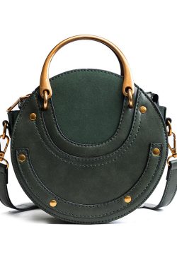 Fashion Green Suede Patchwork Faux Leather Satchel Handbag