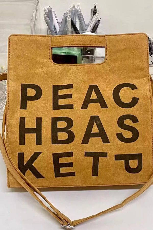 Fashion Khaki Graphic Suede Large Capacity Messenger Bag