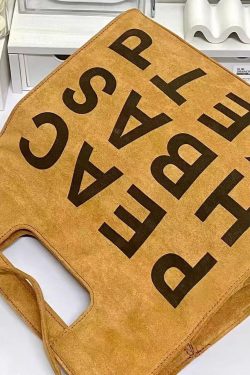 Fashion Khaki Graphic Suede Large Capacity Messenger Bag