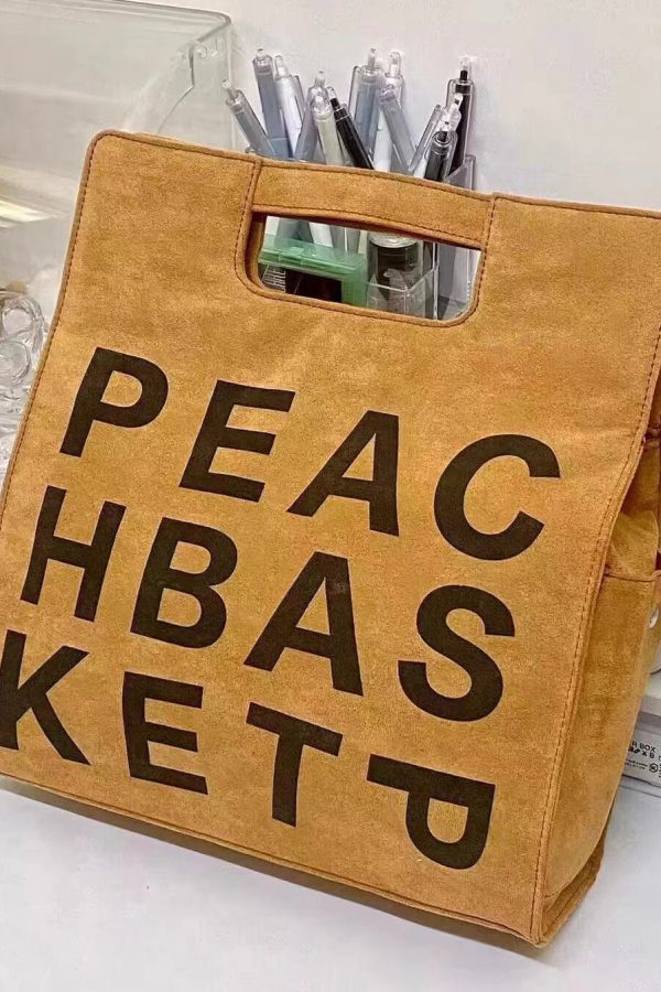 Fashion Khaki Graphic Suede Large Capacity Messenger Bag