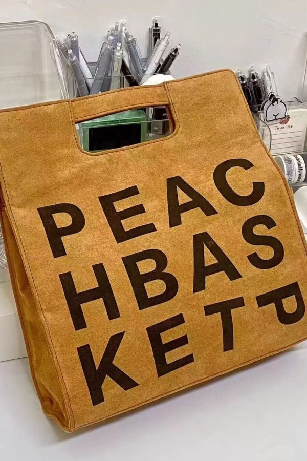 Fashion Khaki Graphic Suede Large Capacity Messenger Bag