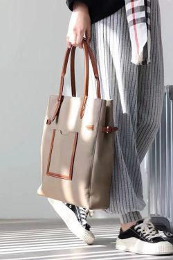 Fashion Khaki Large Capacity Satchel Bag Handbag