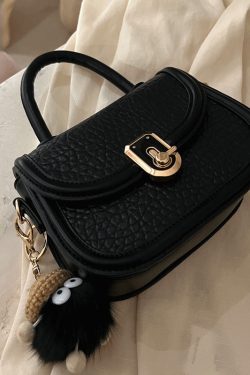 Fashion Milk White Cute Little Doll Faux Leather Mini Tote Handbag