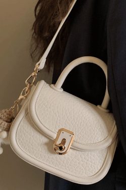 Fashion Milk White Cute Little Doll Faux Leather Mini Tote Handbag