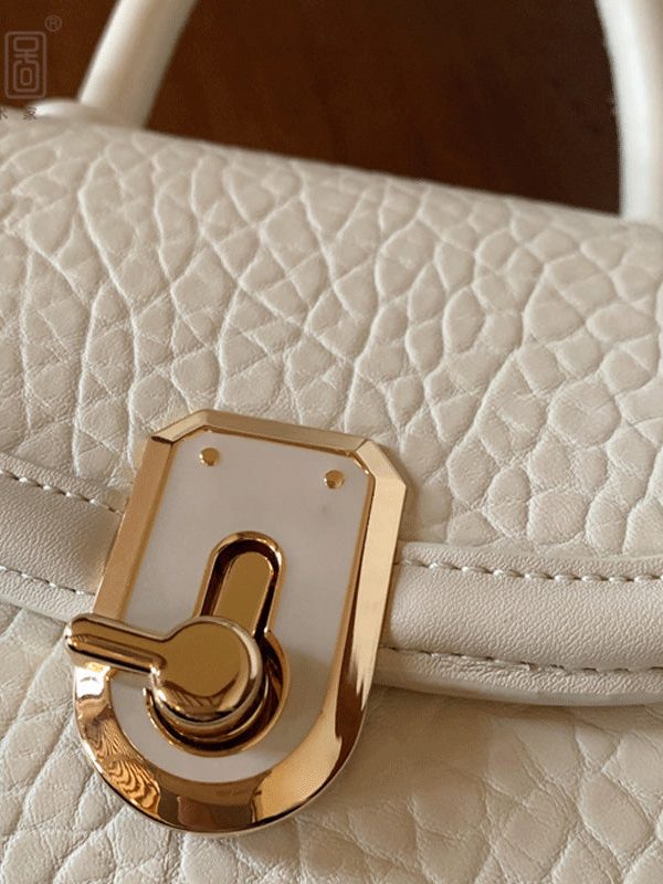 Fashion Milk White Cute Little Doll Faux Leather Mini Tote Handbag