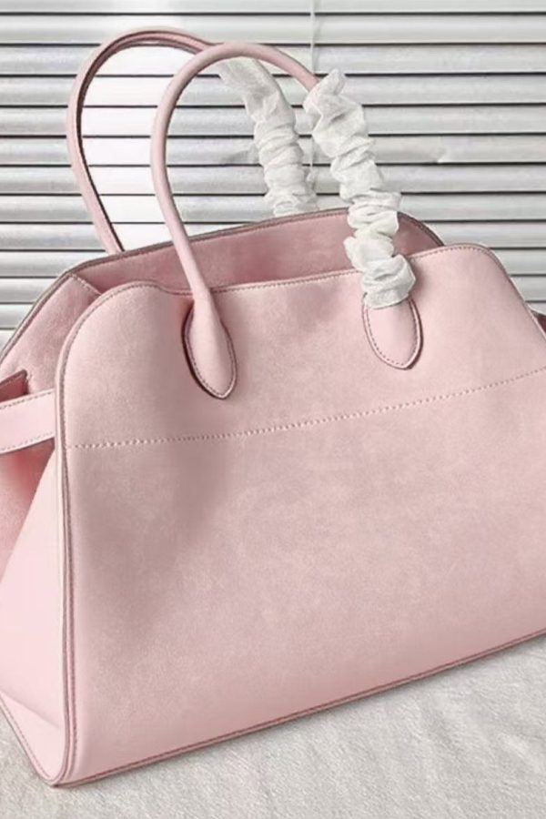 Fashion Pink Large Capacity Suede Tote Handbag