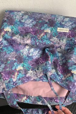 Fashion Purple Print Large Capacity Canvas Shoulder Bag