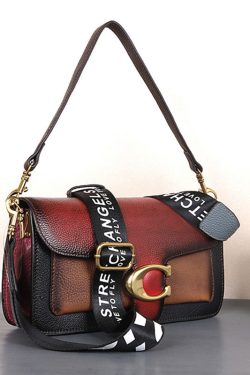 Fashion Red Rub color Paitings Calf Leather Satchel Handbag