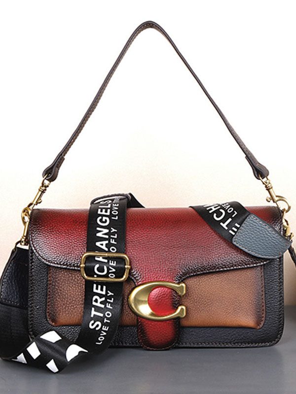 Fashion Red Rub color Paitings Calf Leather Satchel Handbag