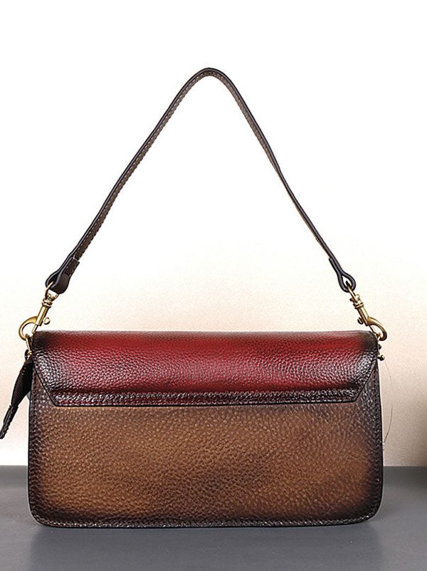 Fashion Red Rub color Paitings Calf Leather Satchel Handbag