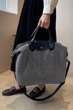 Fashion Silver Large Capacity Zircon Encrusted Handbag