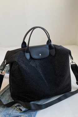 Fashion Silver Large Capacity Zircon Encrusted Handbag