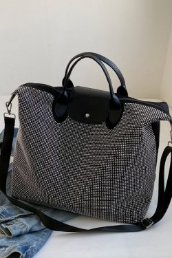 Fashion Silver Large Capacity Zircon Encrusted Handbag