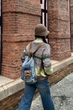 Fashion Versatile Blue Large Capacity Denim Satchel Bag Handbag