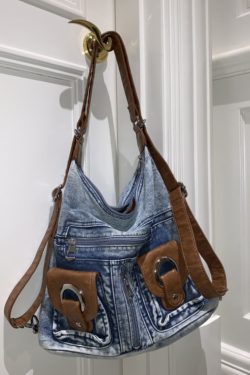 Fashion Versatile Blue Large Capacity Denim Satchel Bag Handbag