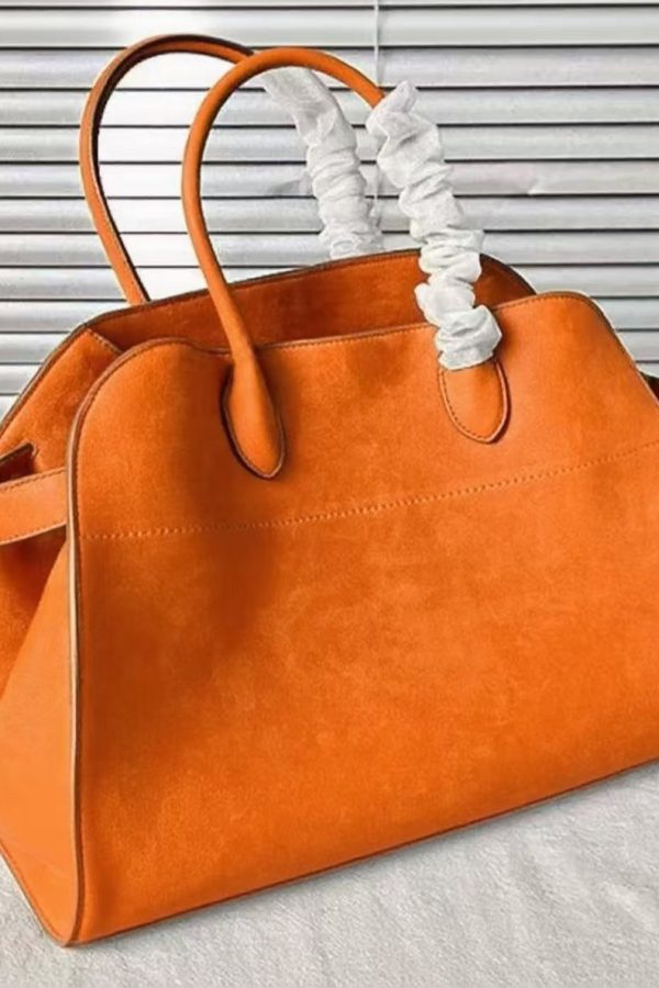 Fashion Yellow Large Capacity Suede Tote Handbag