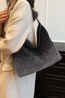 Fashionable Green Zircon Large Capacity Shoulder Bag