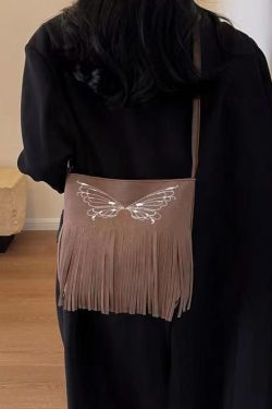 Fashionable New Suede Butterfly Tassel Versatile Messenger Bag