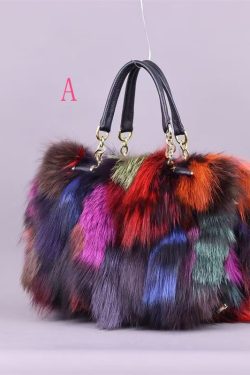 Fashionable Versatile Fuzzy Fur Fluffy Tote Handbag