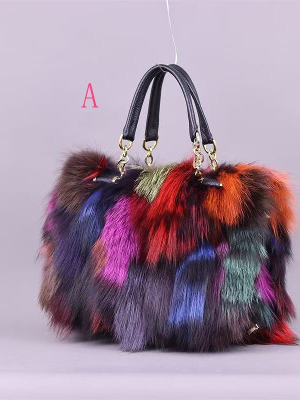 Fashionable Versatile Fuzzy Fur Fluffy Tote Handbag